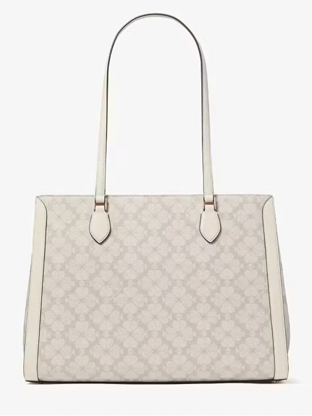 ♠️ Kate Spade Signature Spade Flower East West Large Laptop Tote Bag, Dark Beige